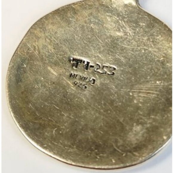 Vintage Sterling Silver Aztec Sun Pendant Mexican Solid Round Tribal Boho - Picture 4 of 5